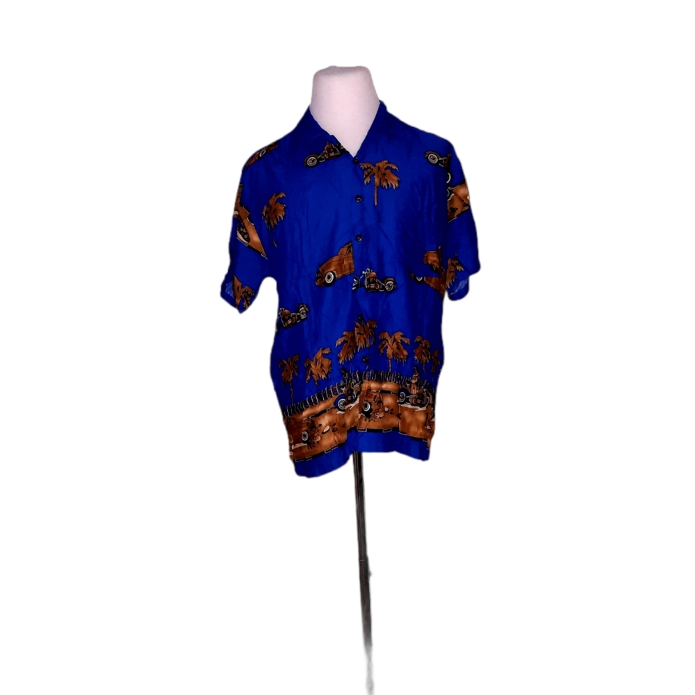 Hawatoha Resort Wear Large Button Front Collared Shirt top short sleeve